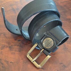 Fossil 🔥Men's Dark Brown/Black Leather Belt 🔥with Gold Buckle NWOT🔥